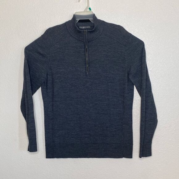 SMARTWOOL Men’s 1/4 Zip Pullover Charcoal Sweater Size L - Picture 1 of 4